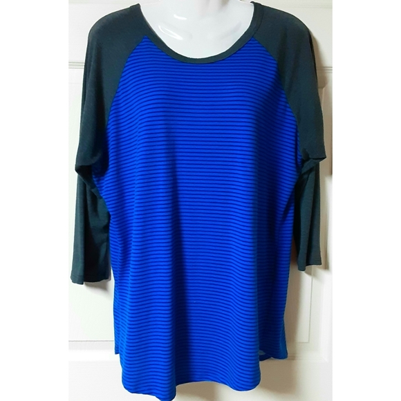 Lularoe Top Randy Baseball Style Raglan Sleeve Scoop Neck Size Large EUC - Picture 7 of 9